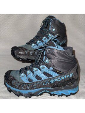 La Sportiva Ultra Raptor II Mid GTX Blue Gray Hiking Outdoor Boots Size 8